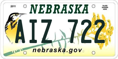 NE license plate AIZ722