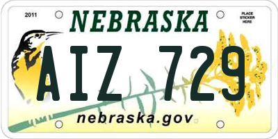 NE license plate AIZ729