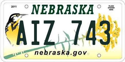 NE license plate AIZ743