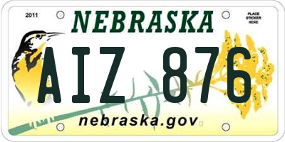 NE license plate AIZ876