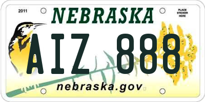 NE license plate AIZ888