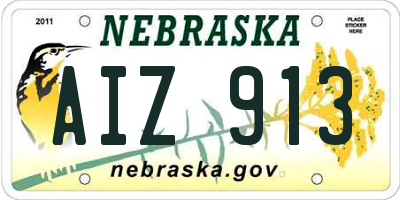 NE license plate AIZ913