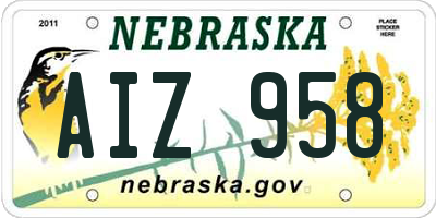 NE license plate AIZ958