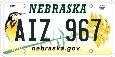 NE license plate AIZ967