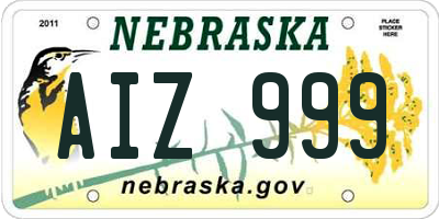 NE license plate AIZ999
