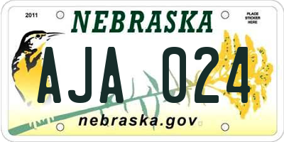 NE license plate AJA024