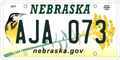 NE license plate AJA073