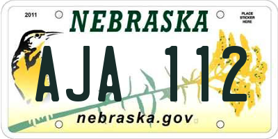 NE license plate AJA112
