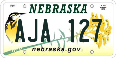 NE license plate AJA127