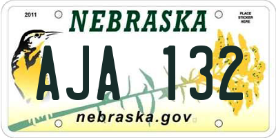 NE license plate AJA132