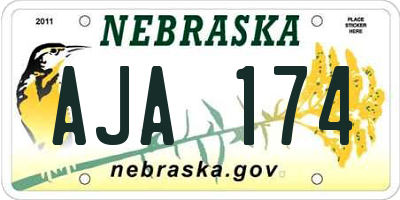 NE license plate AJA174
