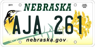 NE license plate AJA261