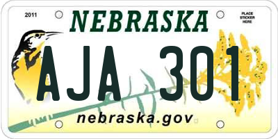 NE license plate AJA301