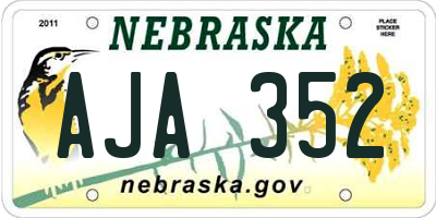 NE license plate AJA352