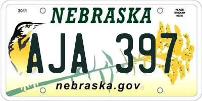 NE license plate AJA397