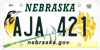 NE license plate AJA421