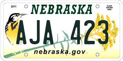 NE license plate AJA423