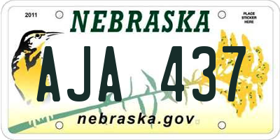 NE license plate AJA437