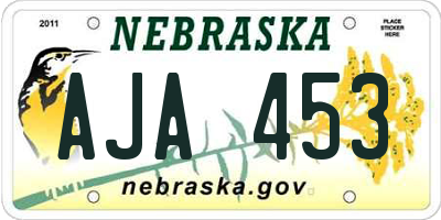 NE license plate AJA453