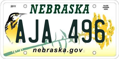 NE license plate AJA496