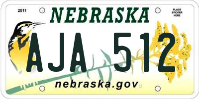 NE license plate AJA512
