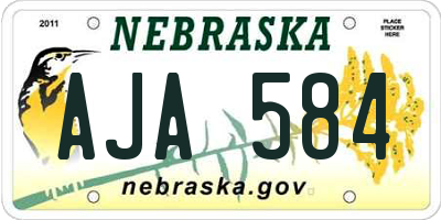 NE license plate AJA584