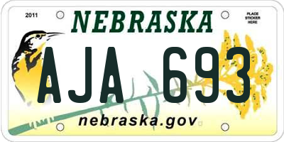 NE license plate AJA693