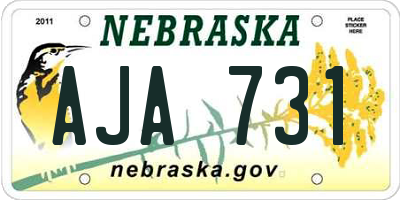 NE license plate AJA731