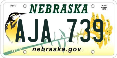 NE license plate AJA739