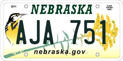 NE license plate AJA751