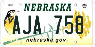 NE license plate AJA758