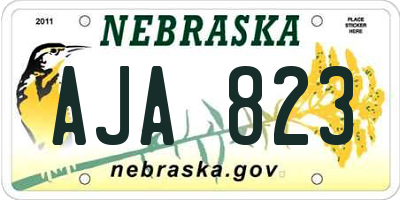 NE license plate AJA823