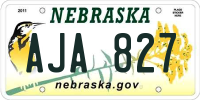 NE license plate AJA827
