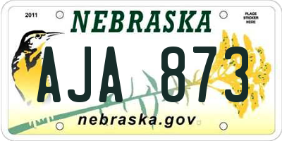NE license plate AJA873