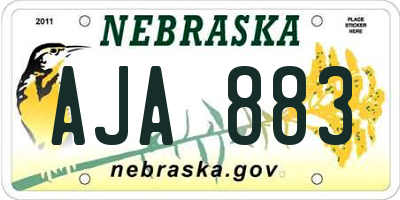 NE license plate AJA883