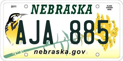NE license plate AJA885