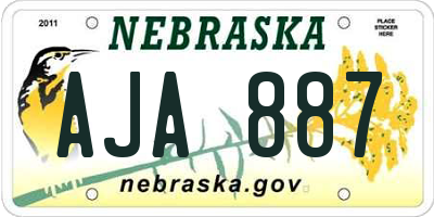 NE license plate AJA887