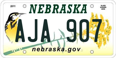 NE license plate AJA907