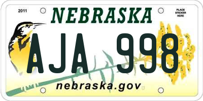 NE license plate AJA998