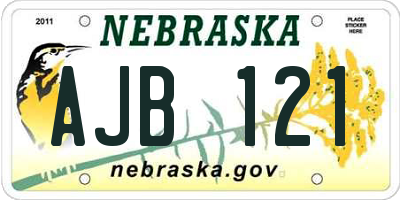 NE license plate AJB121