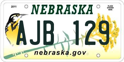NE license plate AJB129