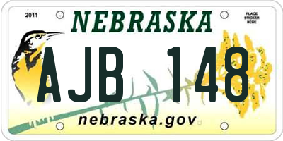 NE license plate AJB148