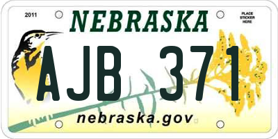 NE license plate AJB371