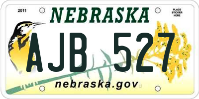 NE license plate AJB527