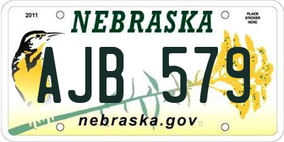 NE license plate AJB579