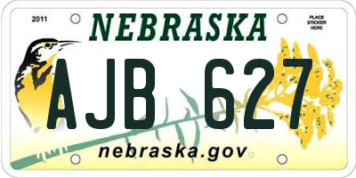 NE license plate AJB627