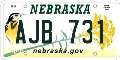 NE license plate AJB731