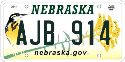 NE license plate AJB914