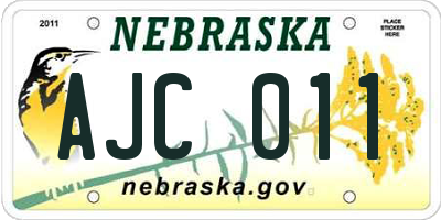 NE license plate AJC011