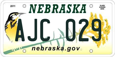 NE license plate AJC029